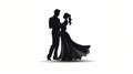 Silhouette of ballroom dancers