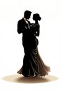 Silhouette of ballroom dancers