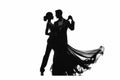 Silhouette of ballroom dancers