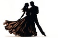 Silhouette of ballroom dancers