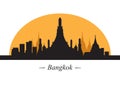 silhouette of bangkok. Vector illustration decorative design