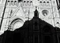 Silhouette of the Baptistery of San Giovanni on the facade of the Florence Cathedral