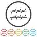 Silhouette barbed wire icons set, simple vector illustration Royalty Free Stock Photo