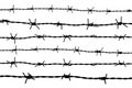 Silhouette barbed wire on white background Royalty Free Stock Photo