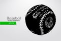 Silhouette of a baseball ball. Vector illustration Royalty Free Stock Photo