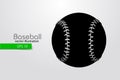 Silhouette of a baseball ball. Vector illustration Royalty Free Stock Photo