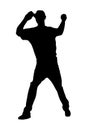 Silhouette of Baseball Pitcher throwing ball, originating image from Generative AI technology Royalty Free Stock Photo