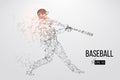 Silhouette of a baseball player. Vector illustration. Royalty Free Stock Photo