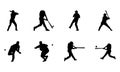 Silhouette baseball player good for your project Royalty Free Stock Photo