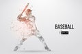 Silhouette of a baseball player. Vector illustration. Royalty Free Stock Photo