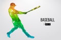 Silhouette of a baseball player. Vector illustration. Royalty Free Stock Photo