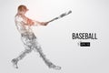 Silhouette of a baseball player. Vector illustration. Royalty Free Stock Photo