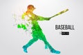 Silhouette of a baseball player. Vector illustration. Royalty Free Stock Photo