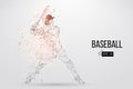 Silhouette of a baseball player. Vector illustration. Royalty Free Stock Photo