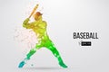 Silhouette of a baseball player. Vector illustration. Royalty Free Stock Photo