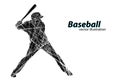 Silhouette of a baseball player. Vector illustration Royalty Free Stock Photo