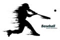 Silhouette of a baseball player. Vector illustration Royalty Free Stock Photo