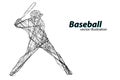 Silhouette of a baseball player. Vector illustration Royalty Free Stock Photo
