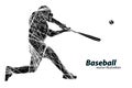 Silhouette of a baseball player. Vector illustration