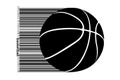 Silhouette of a basketball ball.