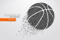 Silhouette of a basketball ball from triangles. Royalty Free Stock Photo