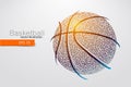 Silhouette of a basketball ball from triangles. Royalty Free Stock Photo