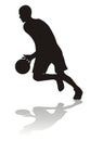 Silhouette of basketball player Royalty Free Stock Photo