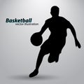 Silhouette of a basketball player.