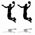 Silhouette of a basketball player. vector drawing