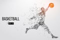 Silhouette of a basketball player. Vector illustration Royalty Free Stock Photo