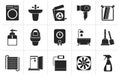 Silhouette Bathroom and toilet objects and icons Royalty Free Stock Photo