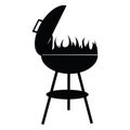 Silhouette of BBQ isolated on white,