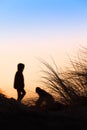 Silhouette Beach Scene