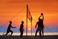 Silhouette beach volleyball Royalty Free Stock Photo