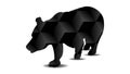 Silhouette of bear with blocks of black isolated white background Royalty Free Stock Photo