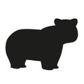 Silhouette of bear in cartoon style isolated on white background Royalty Free Stock Photo