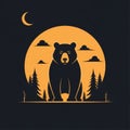 Silhouette of a bear in front Royalty Free Stock Photo