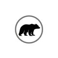 The circle frames the bear creating a simple yet bold emblematic design Royalty Free Stock Photo