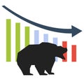 Silhouette of bearish symbols