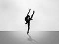 Silhouette of a beautiful dancing ballerina Royalty Free Stock Photo