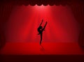 Silhouette of a beautiful dancing ballerina Royalty Free Stock Photo