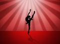 Silhouette of a beautiful dancing ballerina Royalty Free Stock Photo