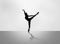 Silhouette of a beautiful dancing ballerina Royalty Free Stock Photo