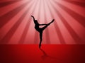 Silhouette of a beautiful dancing ballerina Royalty Free Stock Photo