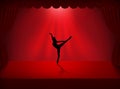 Silhouette of a beautiful dancing ballerina Royalty Free Stock Photo