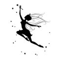 Silhouette of beautiful fairy.