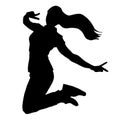 Silhouette of beautiful female hip hop dance on white background Royalty Free Stock Photo