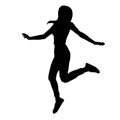 Silhouette of beautiful female hip hop dance on white background Royalty Free Stock Photo