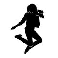 Silhouette of beautiful female hip hop dance on white background Royalty Free Stock Photo