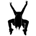 silhouette of beautiful female hip hop dance on white background Royalty Free Stock Photo